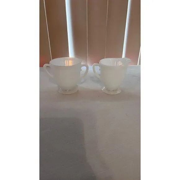 Macbeth White depression Class Monax Sugar & Creamer Set American Sweetheart - Picture 2 of 7
